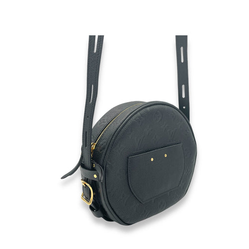 Boite a Chapeau Black Crossbody Bag in Monogram Empreinte Leather, Gold hardware