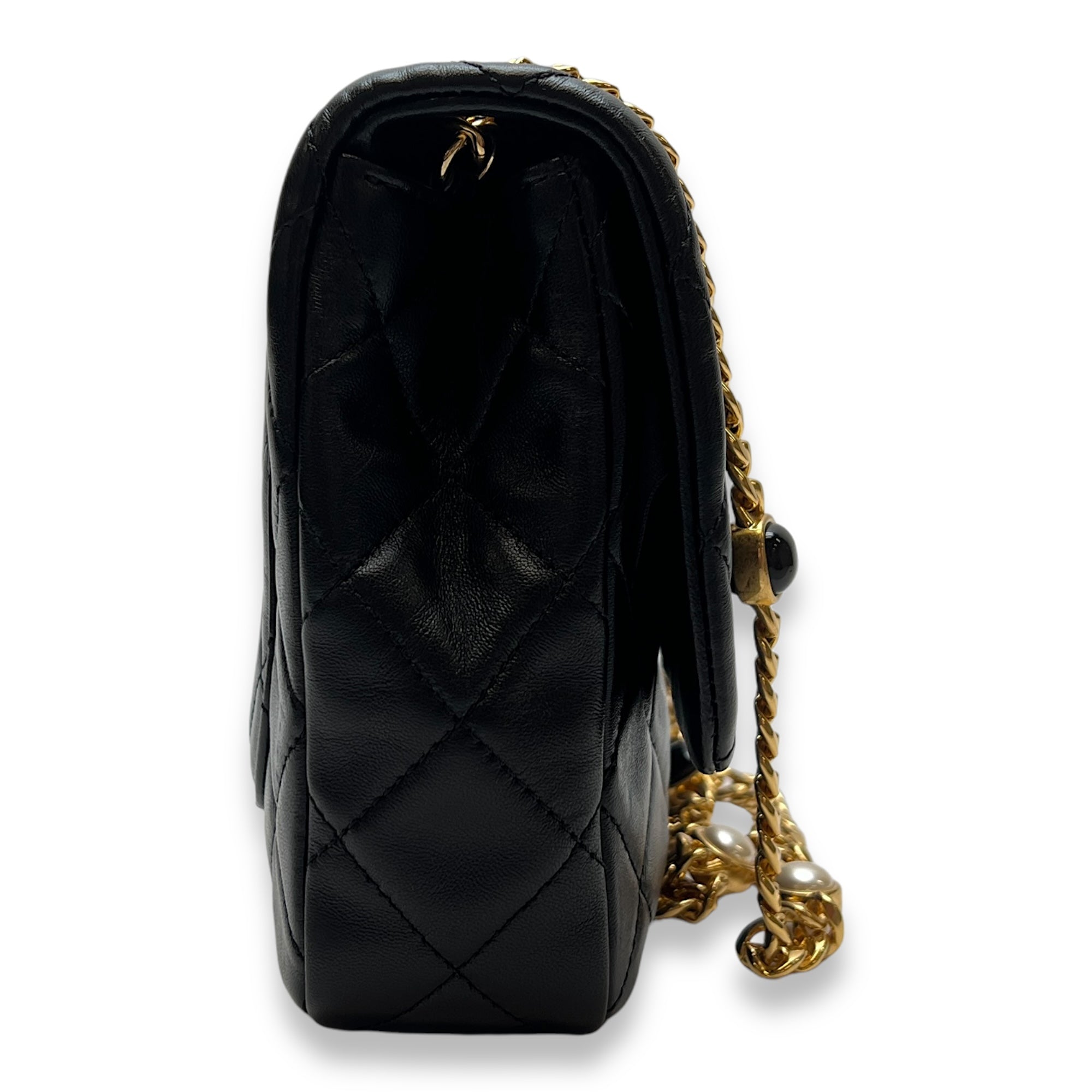 CC Flap Small Crossbody bag in Lambskin, Gold Hardware