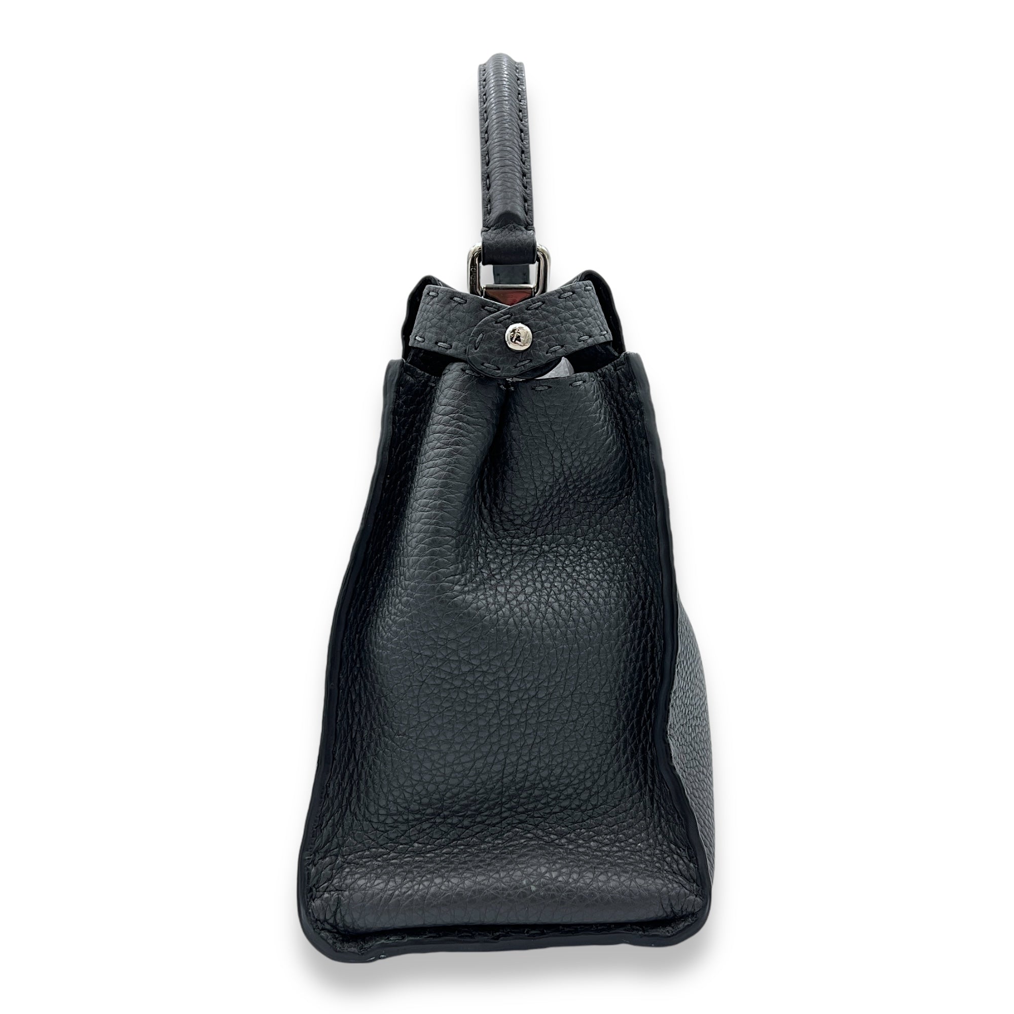 Peekaboo Top Handle Bag Grey in Calfskin, Gold hardware