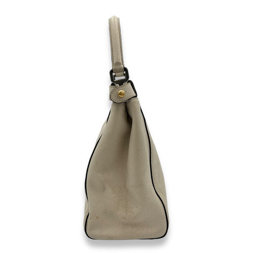 Peekaboo Medium Top handle bag in Calfskin, Silver Hardware