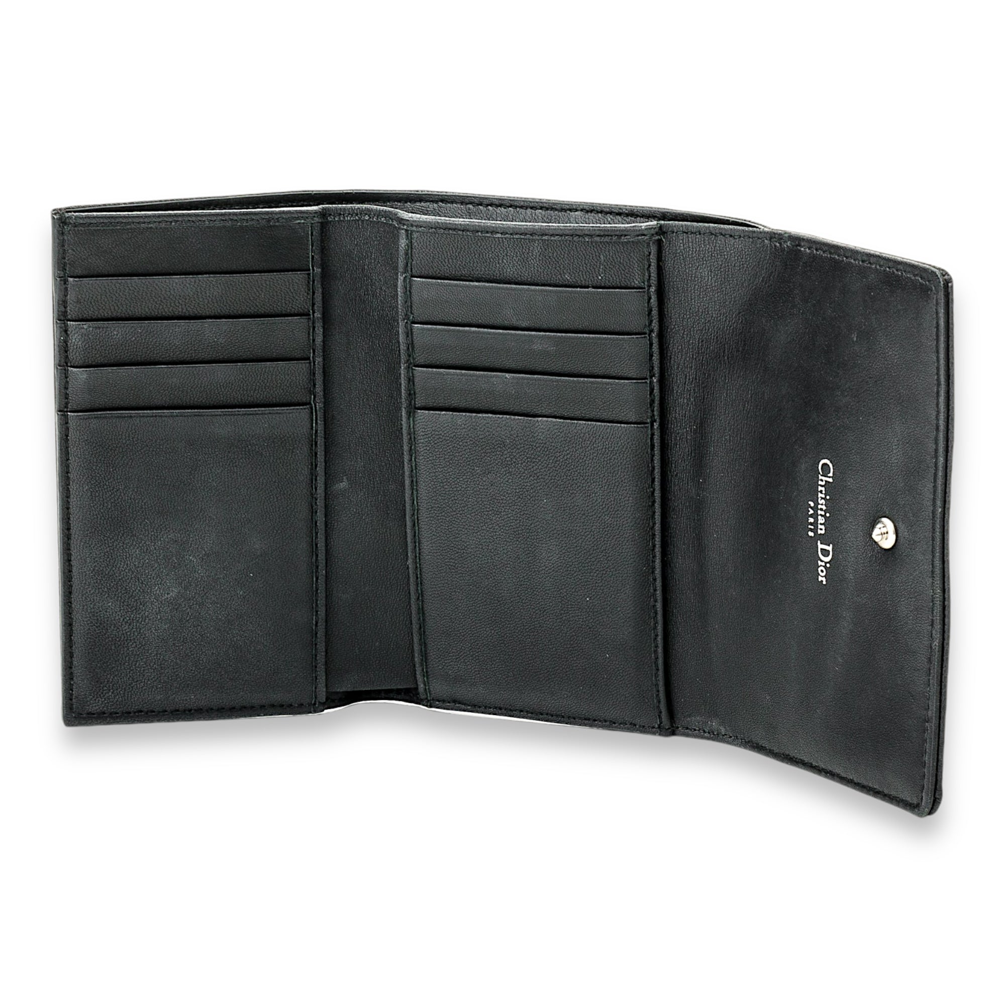 Diorama Compact Wallet in Calfskin Silver Hardware