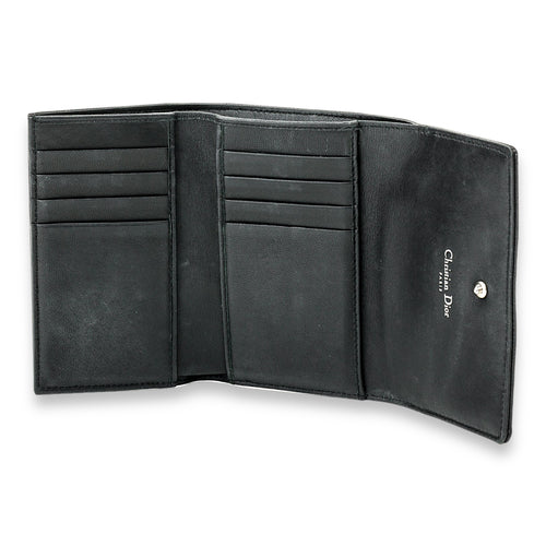 Diorama Compact Wallet in Calfskin, Silver Hardware