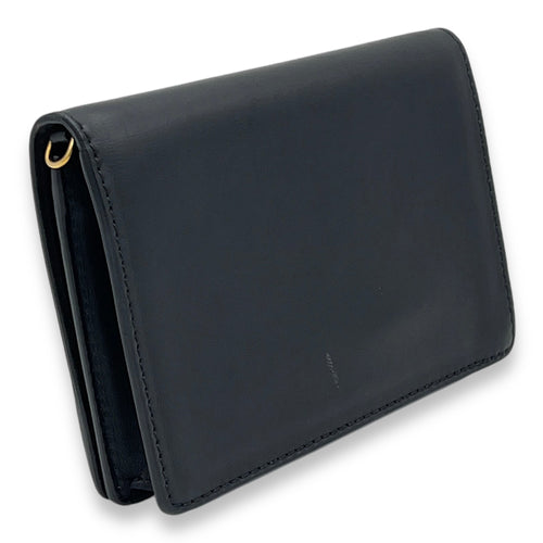 J'adior Black Wallet On Chain in Lambskin, Gold hardware