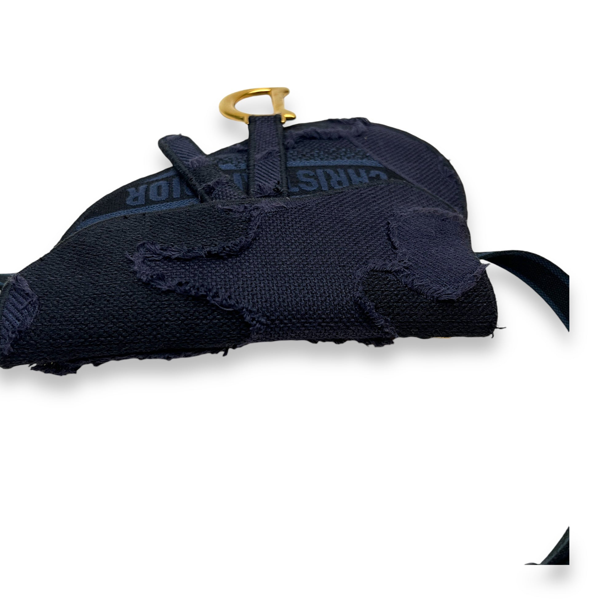 Saddle  Navy Belt Bag in Jacquard, Gold hardware