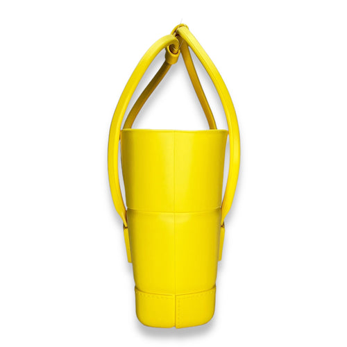 Arco Mini Yellow Top handle Bag in Rubber