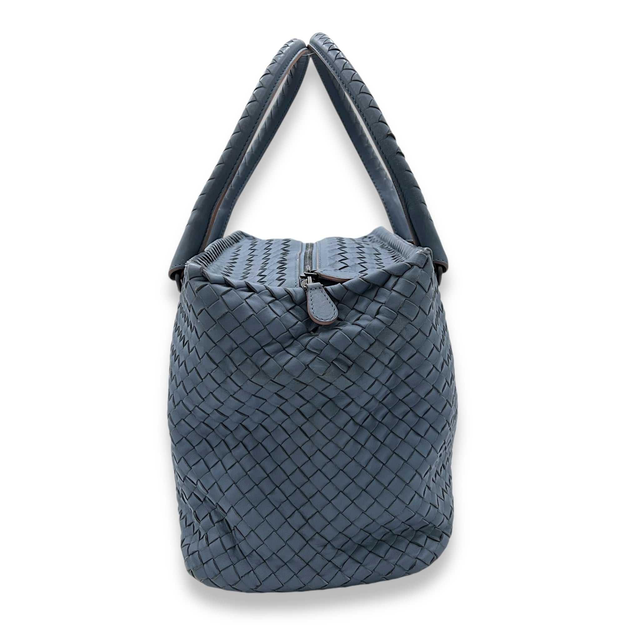 Intrecciato Brick Top Handle Bag Top handle bag in Intrecciato leather, Gunmetal Hardware