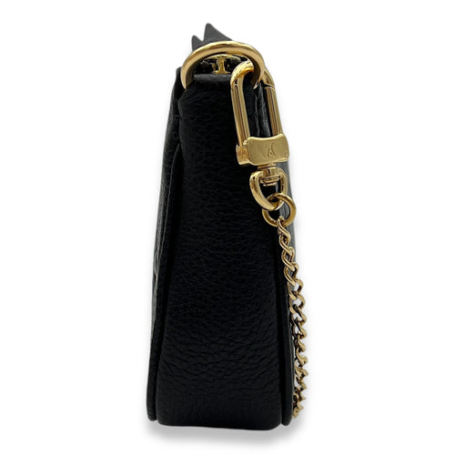 Pochette Mini Black Pouch in Monogram Empreinte Leather, Gold hardware