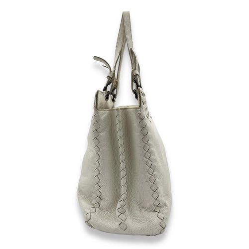 Intreciatto Top handle bag in Intrecciato leather, Ruthenium Hardware