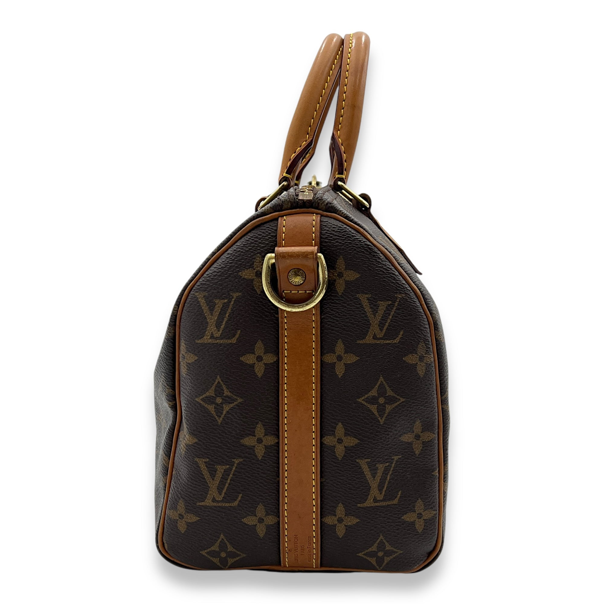 Speedy Bandouliere Top Handle Bag 25 Brown in Monogram Coated Canvas, Gold hardware