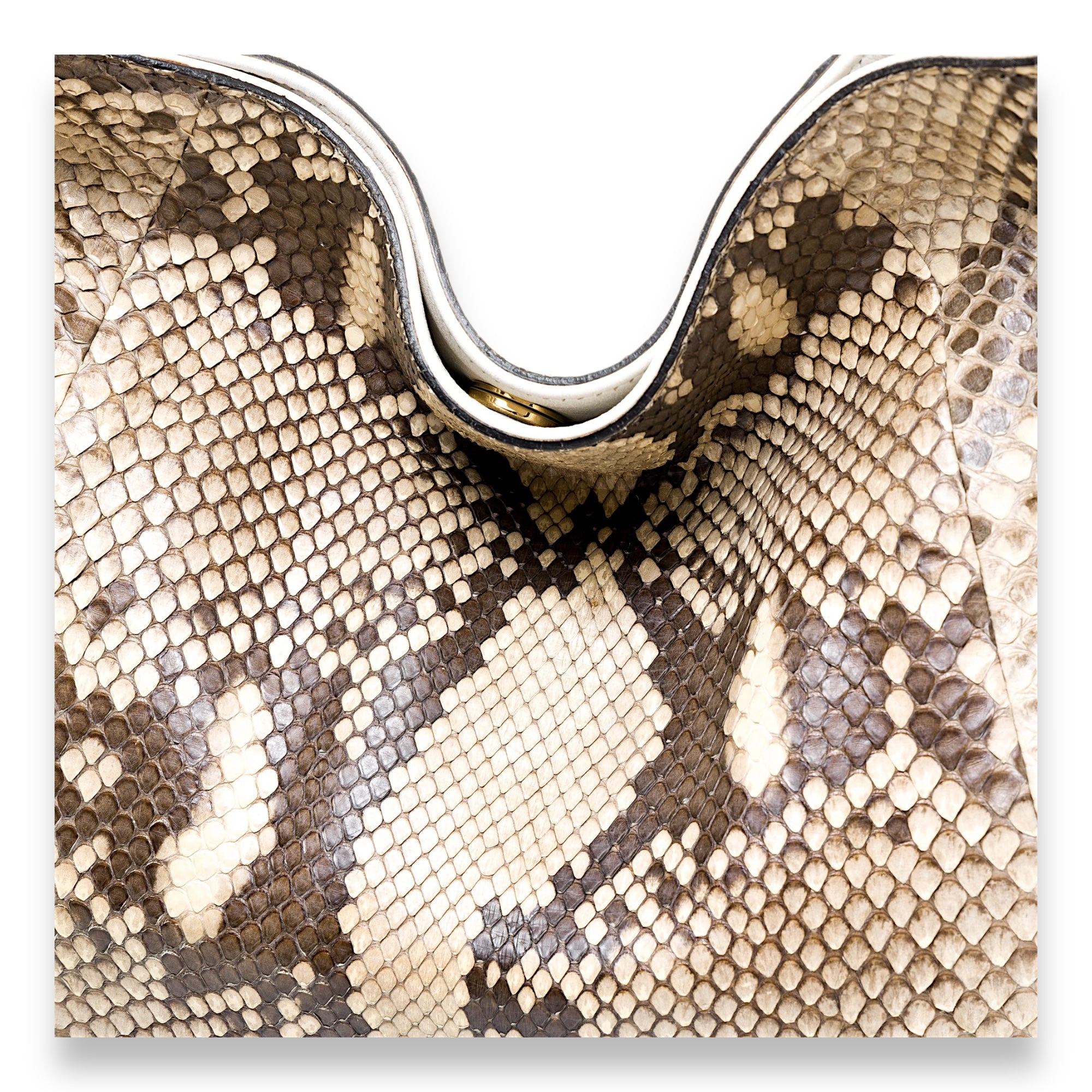 1970 Medium Shoulder bag in Python Embossed Calfskin, Gold Hardware