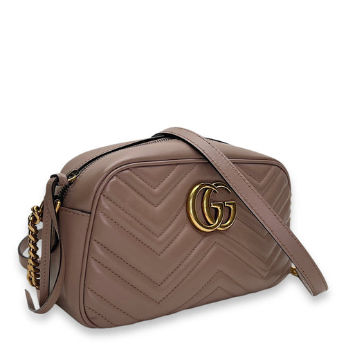 GG Marmont Small Crossbody bag in Calfskin, Gold Hardware