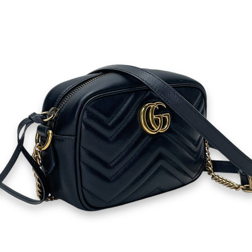 GG Marmont Mini Crossbody bag in Calfskin, Gold Hardware