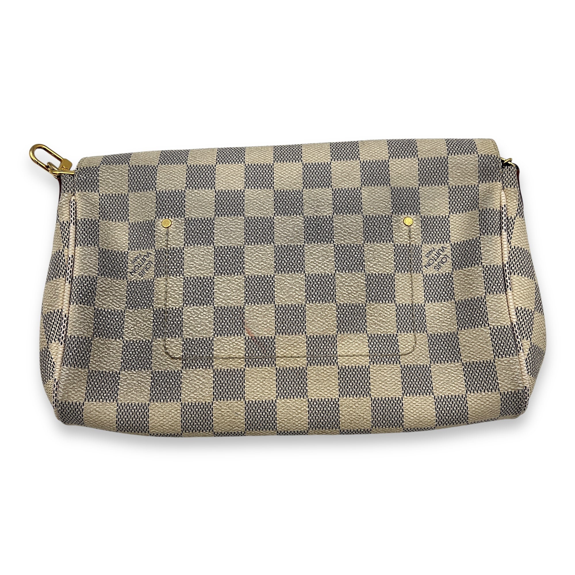 Favourite Crossbody Bag Damier Azur in Coated Canvas, Gold hardware