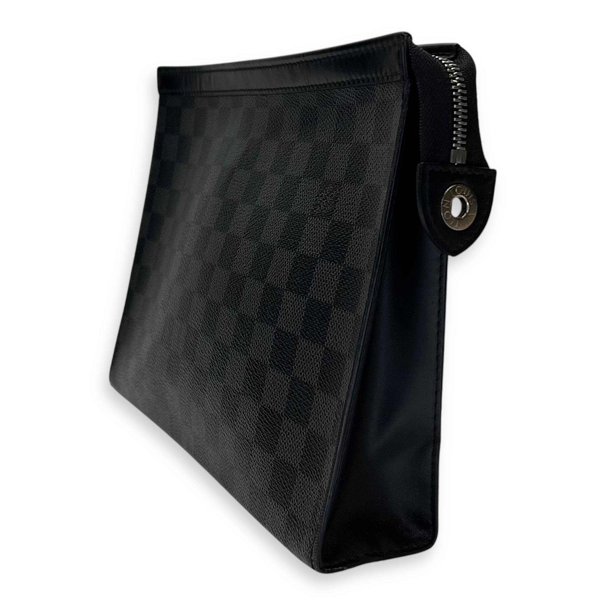 Voyage Pochette Pouch  Black in Coated Canvas , Silver Hardware