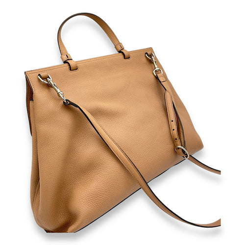 Bamboo Daily Top handle bag in Calfskin, Silver Hardware