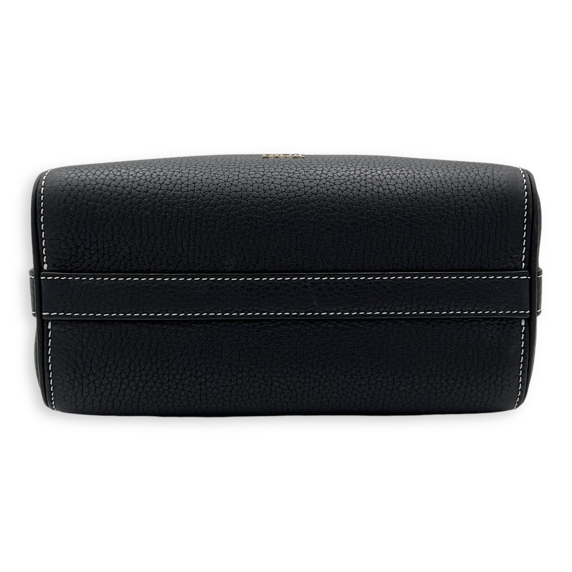 Saddle Crossbody Bag Black in Calfskin, Silver hardware