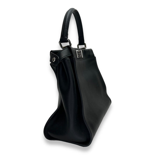 Peekaboo Medium Top handle bag in Calfskin, Silver Hardware