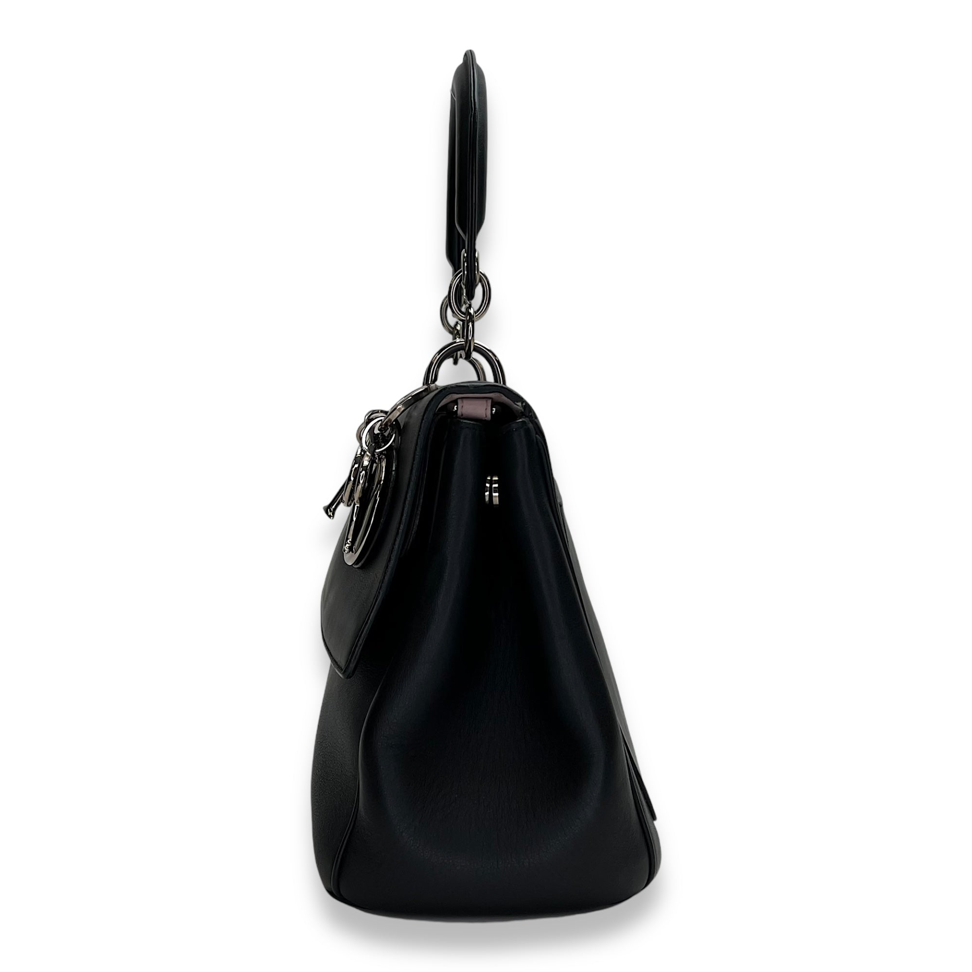 Be Dior Flap Top handle bag in Calfskin, Silver Hardware