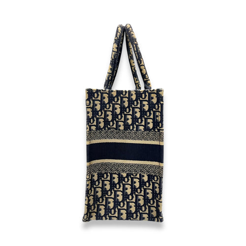 Book Tote Medium Blue Top Handle Bag in Jacquard