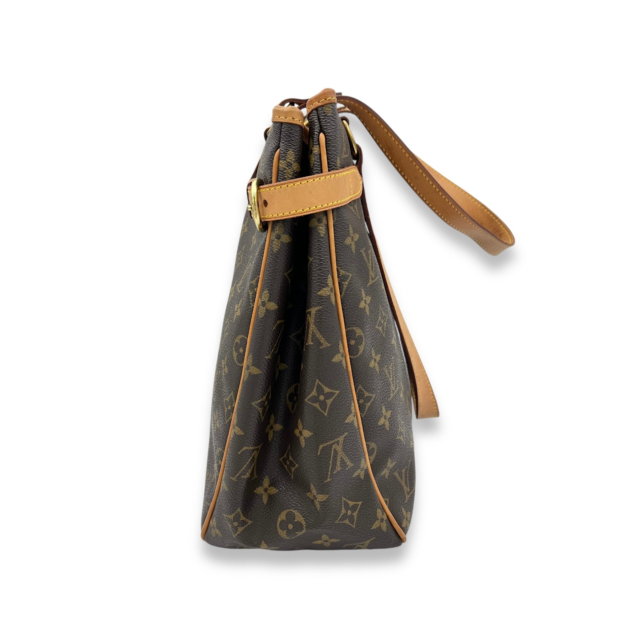 Batignolles Tote Bag Brown in Monogram Coated Canvas, Gold hardware