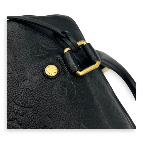 Speedy 25 Black Top Handle Bag in Empreinte Leather, Gold hardware