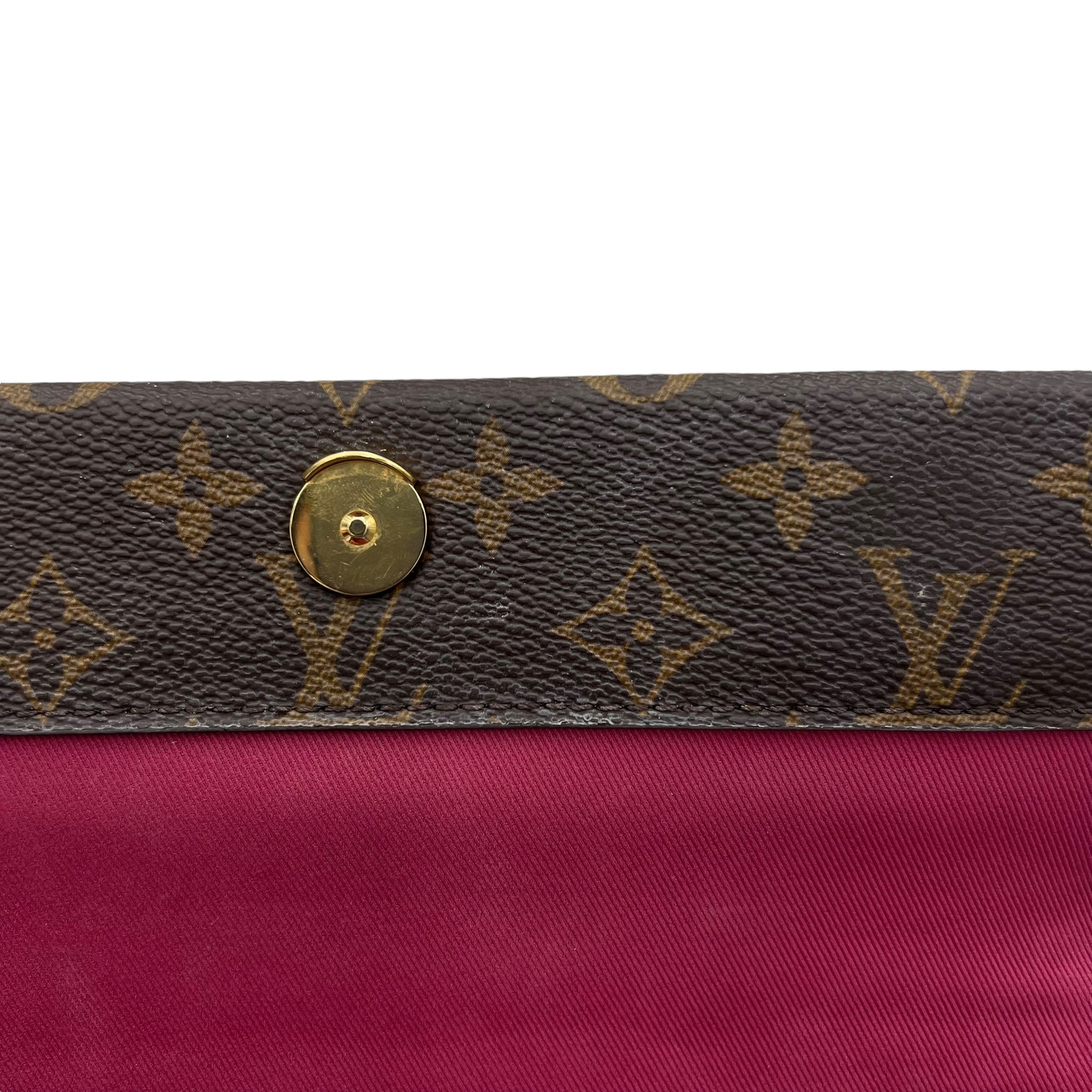 Cluny Top Handle Bag Brown in Monogram Coated Canvas, Gold hardware