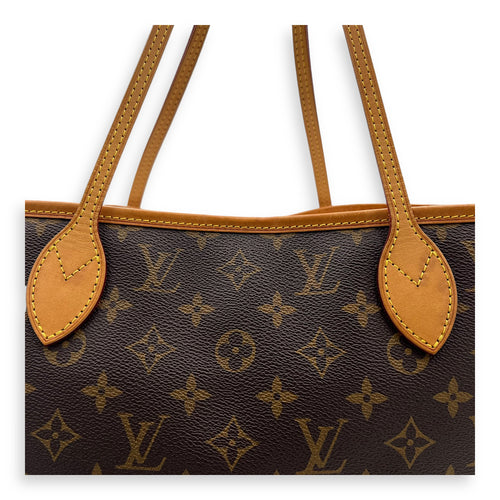 Neverfull Tote Bag MM Brown in Monogram Coated Canvas, Gold hardware