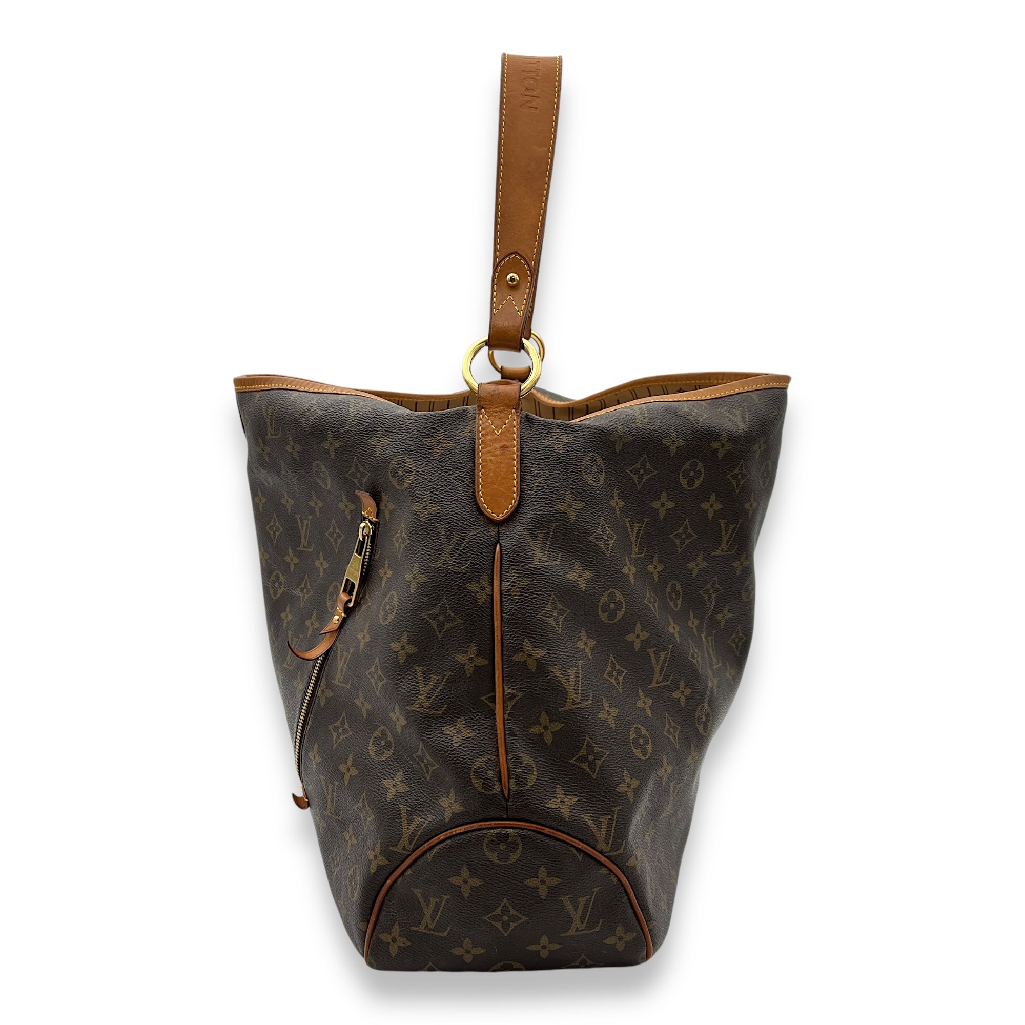 Delightful Top Handle Bag Brown in Monogram Coated Canvas, Gold hardware