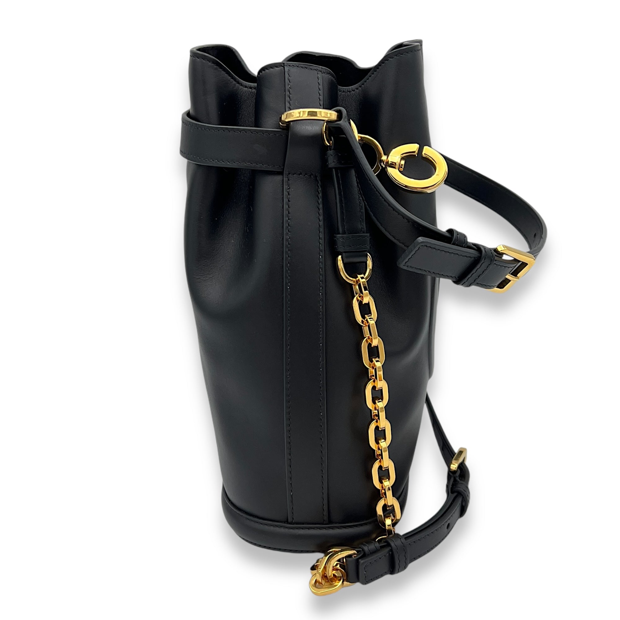 C'est Bucket Bag Black in Calfskin, Gold hardware