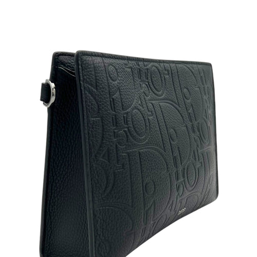 Gravity A5 Black Pouch in Calfskin, Stainless Steel hardware