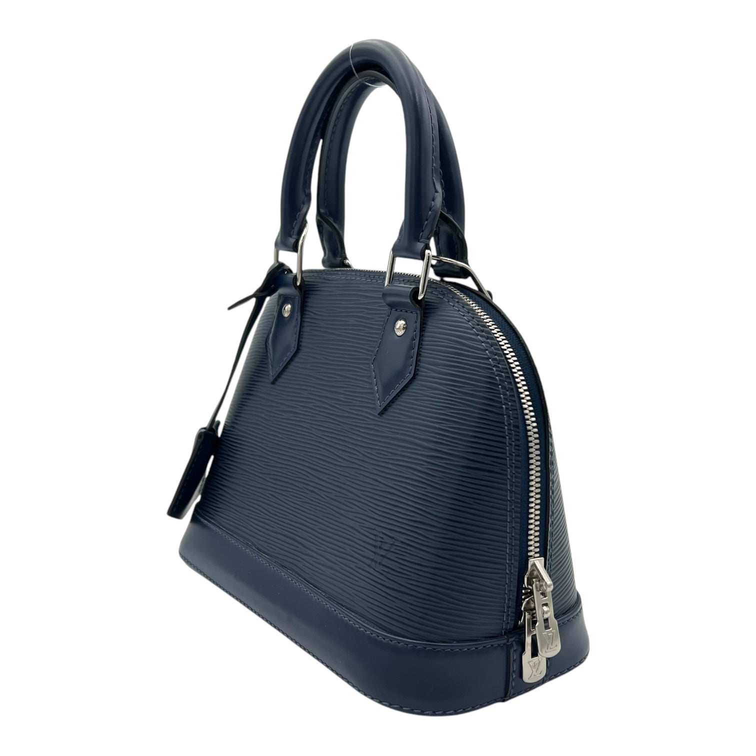 Alma Top Handle Bag BB Blue in Epi Leather, Silver hardware