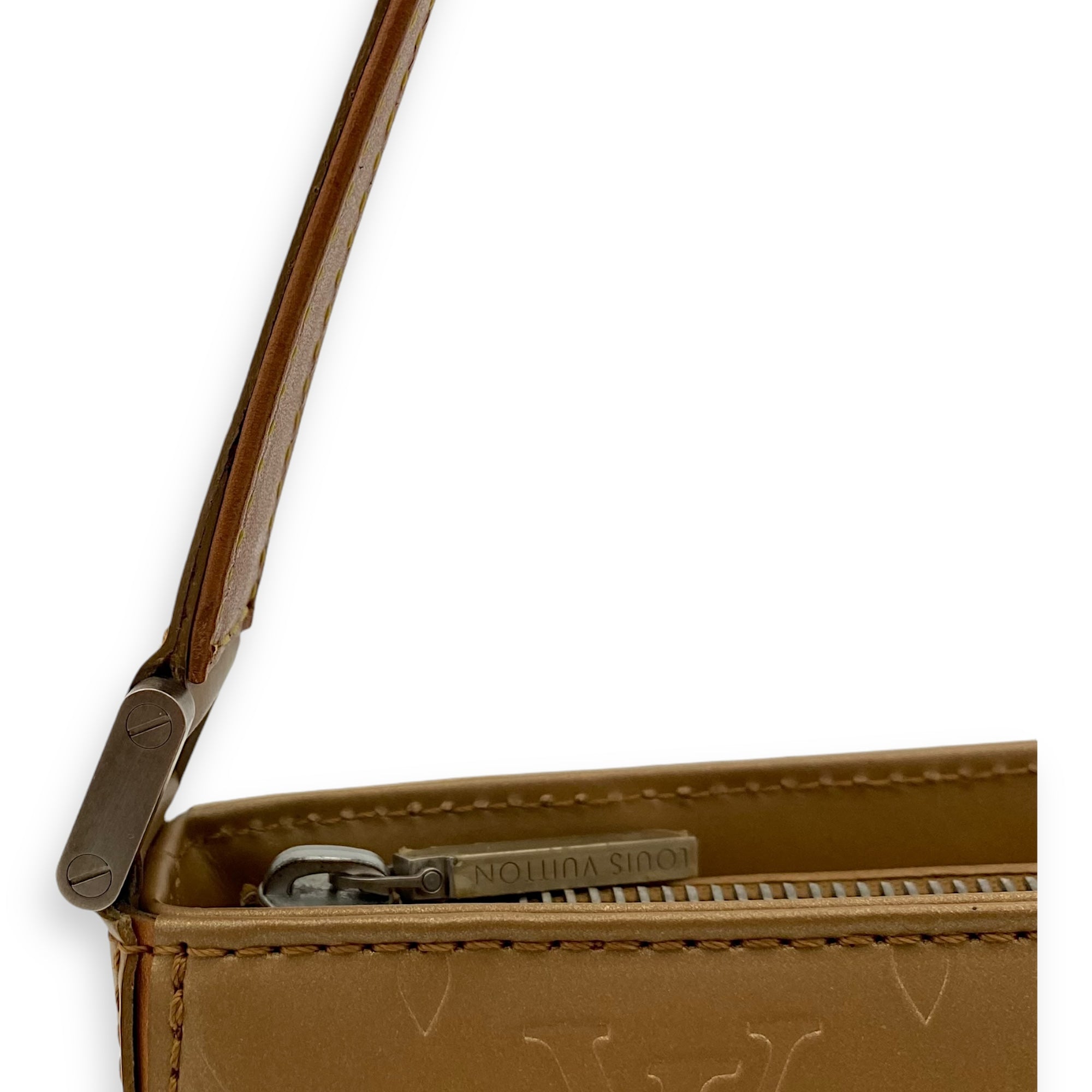 Mat Fowler Shoulder Bag Gold in Calfskin, Silver hardware