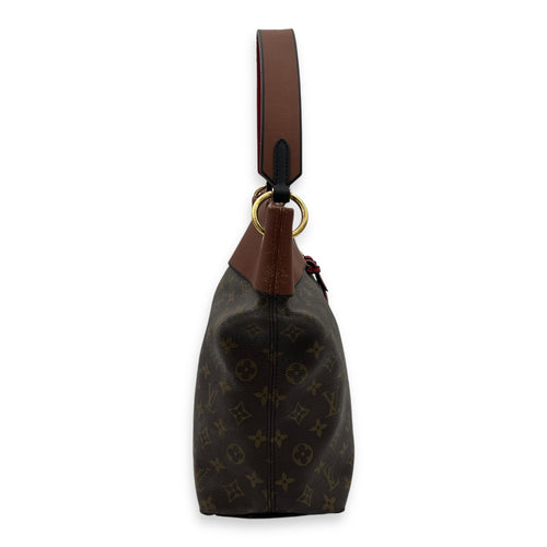 Tuileries Besace Brown Top Handle Bag in Monogram Coated Canvas, Gold hardware