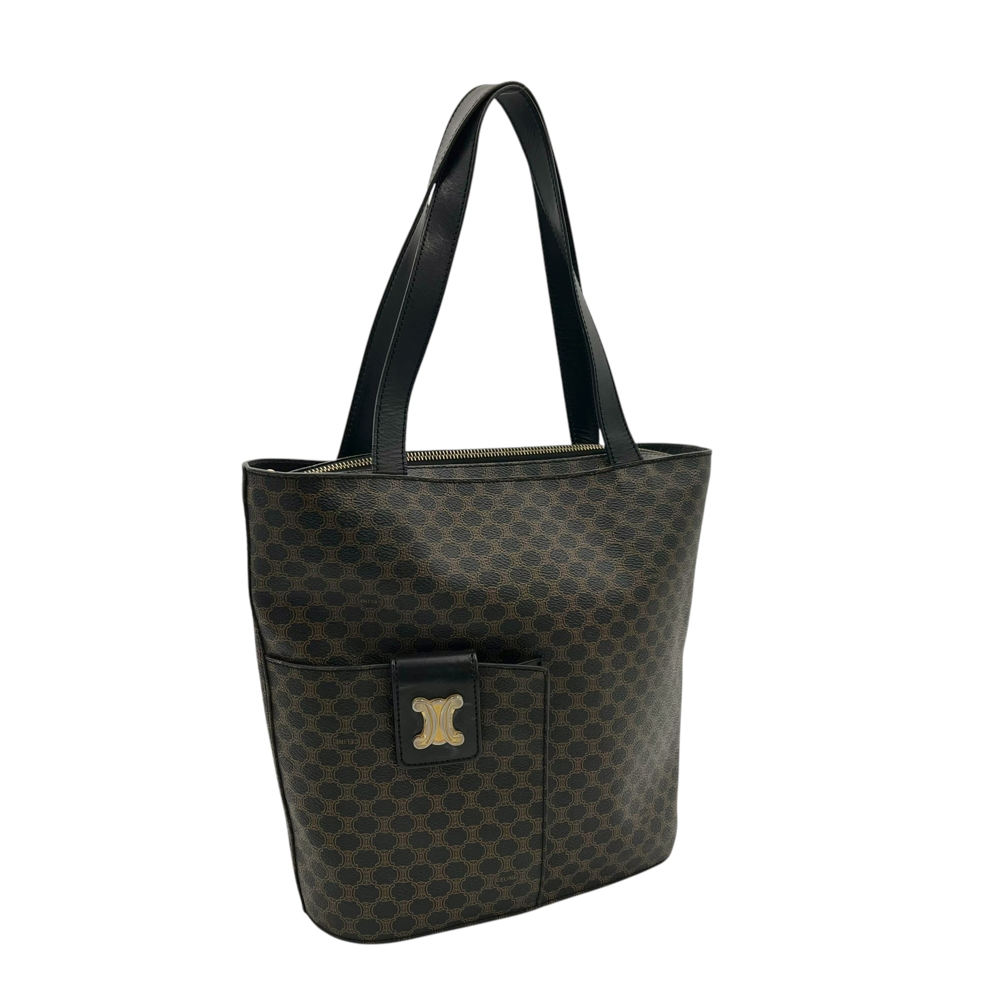 Macadam Tote Bag Blue in Coated Canvas, Gold hardware