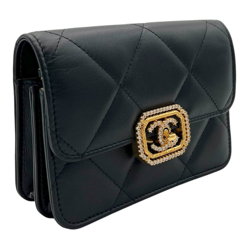 CC Clutch Black in Lambskin, Gold hardware