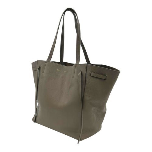 Cabas Tote Bag Taupe in Calfskin, Gold hardware