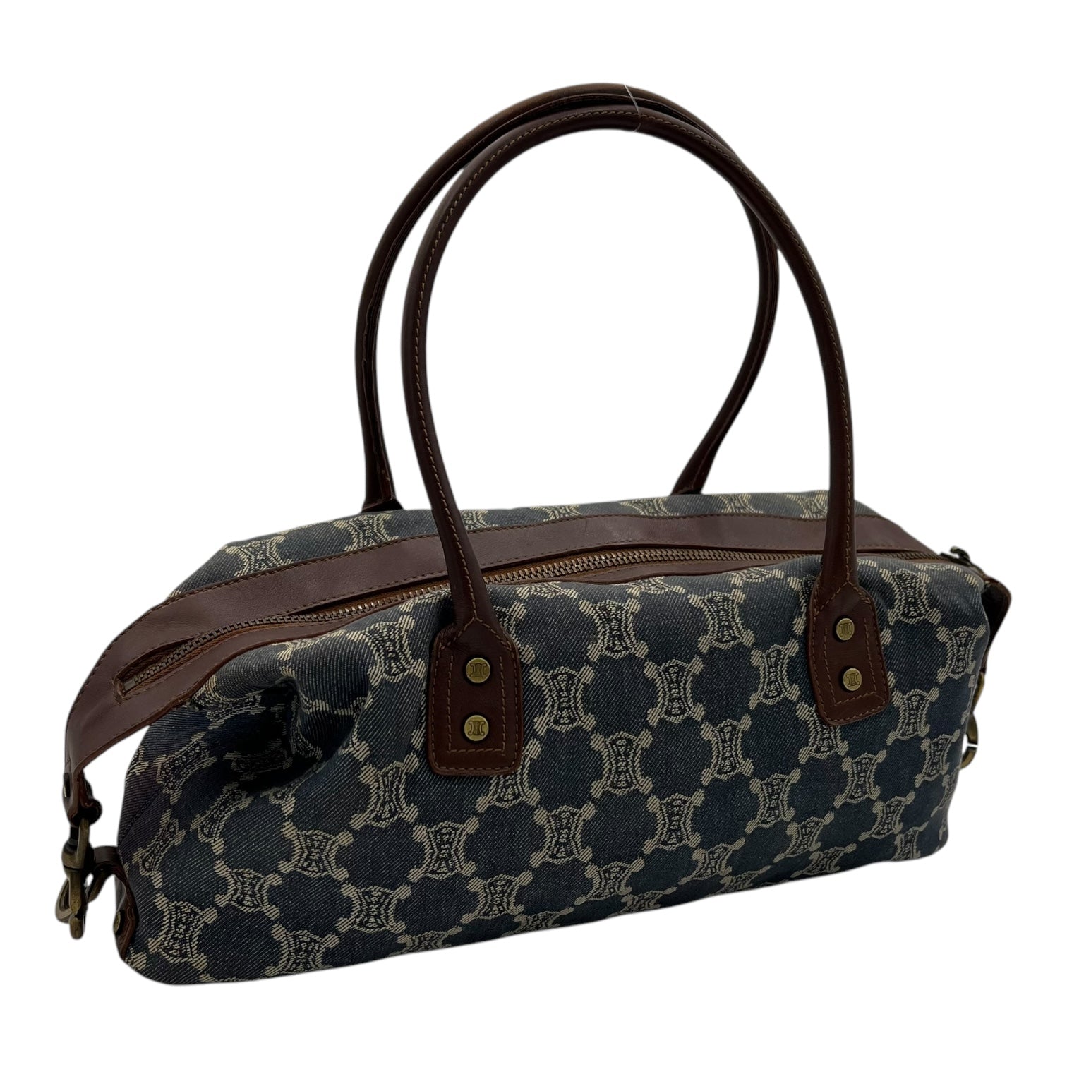 Macadam Shoulder Bag Blue in Denim, Gold hardware