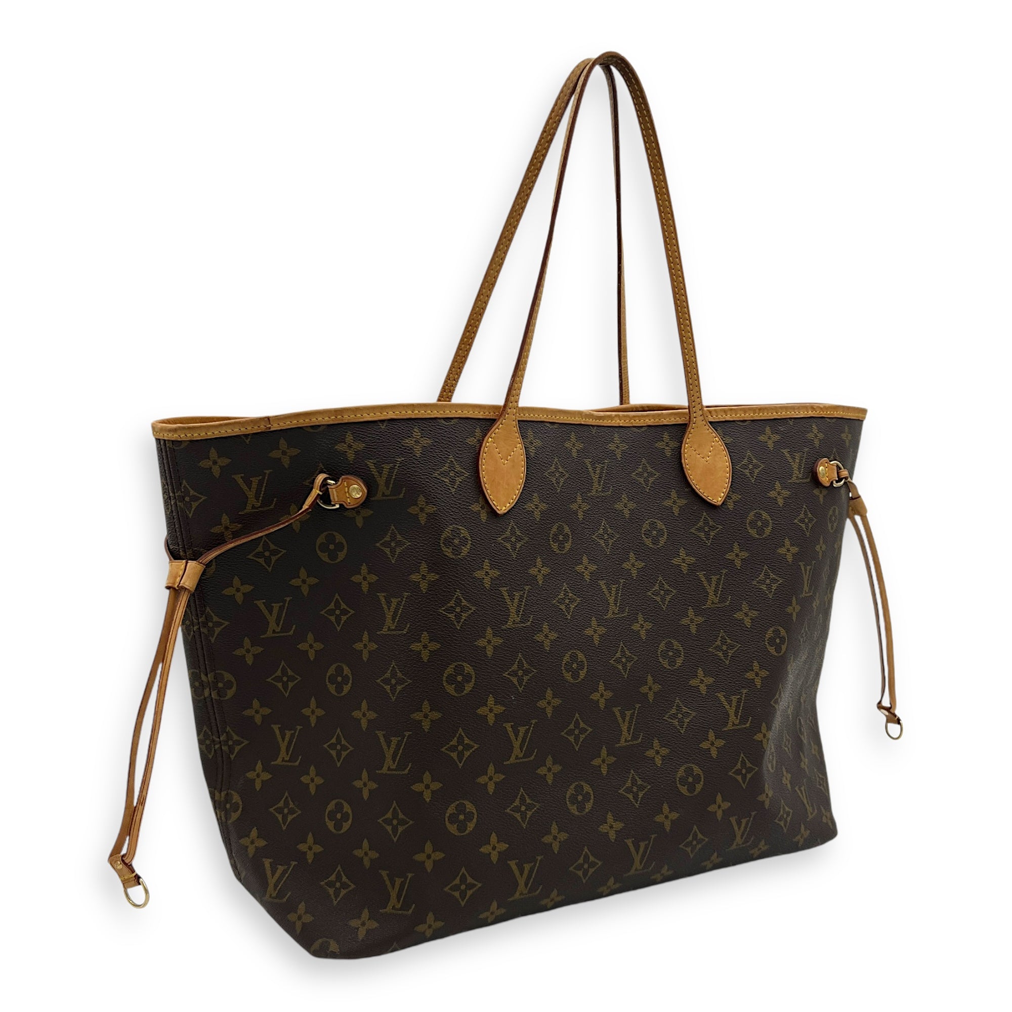 Neverfull Tote Bag GM Brown in Monogram Coated Canvas, Gold hardware