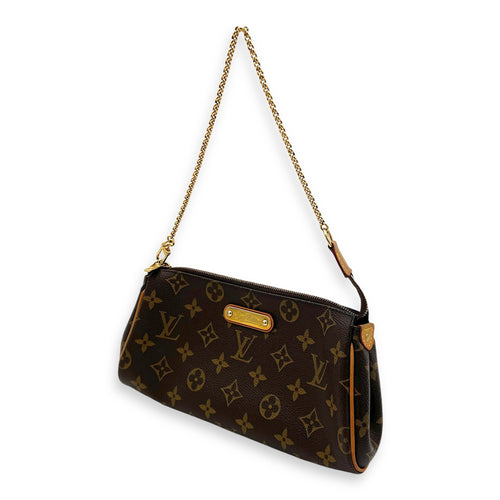 Eva Shoulder Bag Brown in Monogram Coated Canvas, Gold hardware