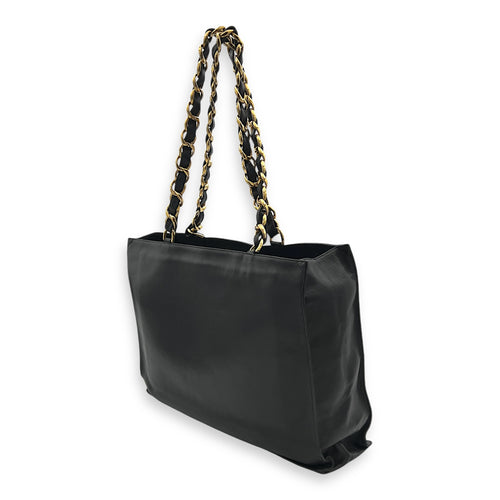 CC Black Tote Bag in Lambskin, Gold hardware