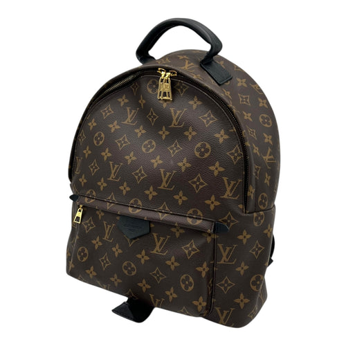 Palm Springs Backpack MM Brown in Monogram Coated Canvas, Gold hardware