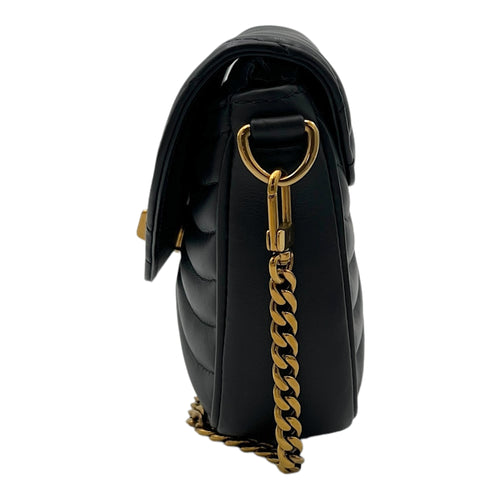 New Wave Multi Pochette Shoulder Bag Black in Calfskin, Gold hardware