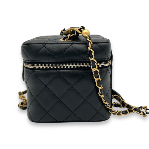 CC Vanity Bag Black in Lambskin, Gold hardware