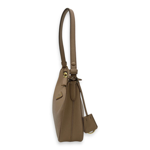 Re-Edition Mini Cammeo Shoulder Bag in Saffiano Leather, Gold hardware