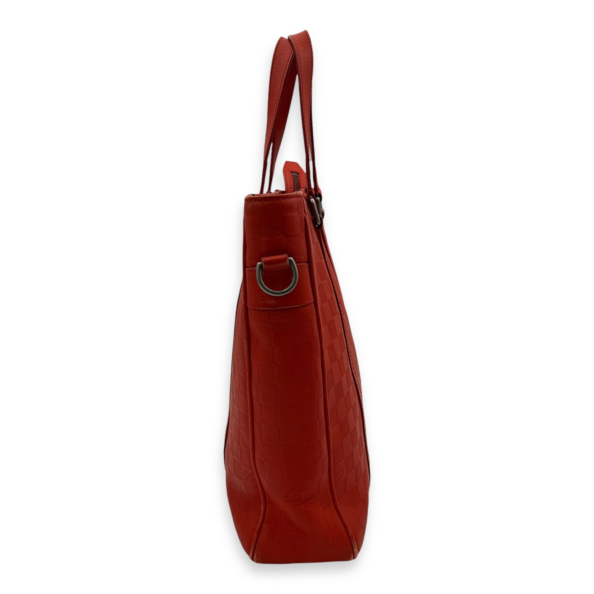 Tadao Top Handle Bag Red in Calfskin, Silver hardware