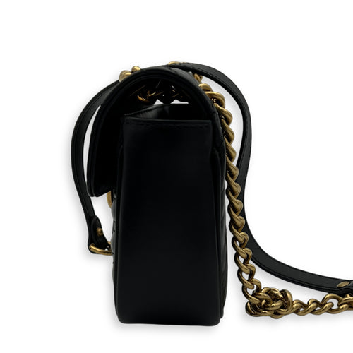 Gucci GG Marmont Shoulder Bag Mini Black in Calfskin, Gold hardware_4