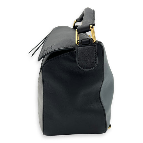 Loewe Puzzle Top Handle Bag Medium Grey in Calfskin, Gold hardware_4