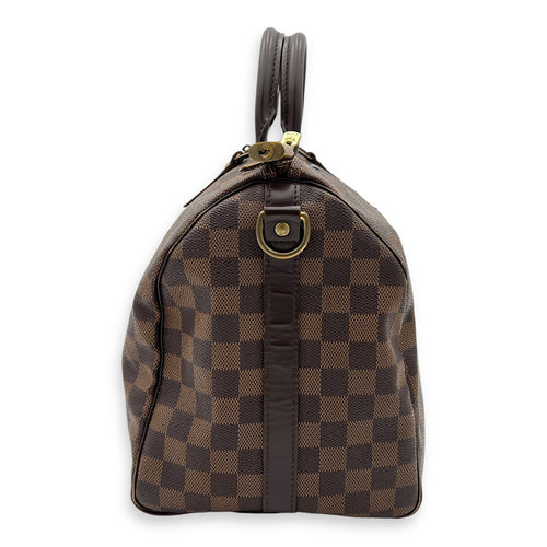 Louis Vuitton Speedy Top Handle Bag 35 Brown in Coated Canvas, Gold hardware_4