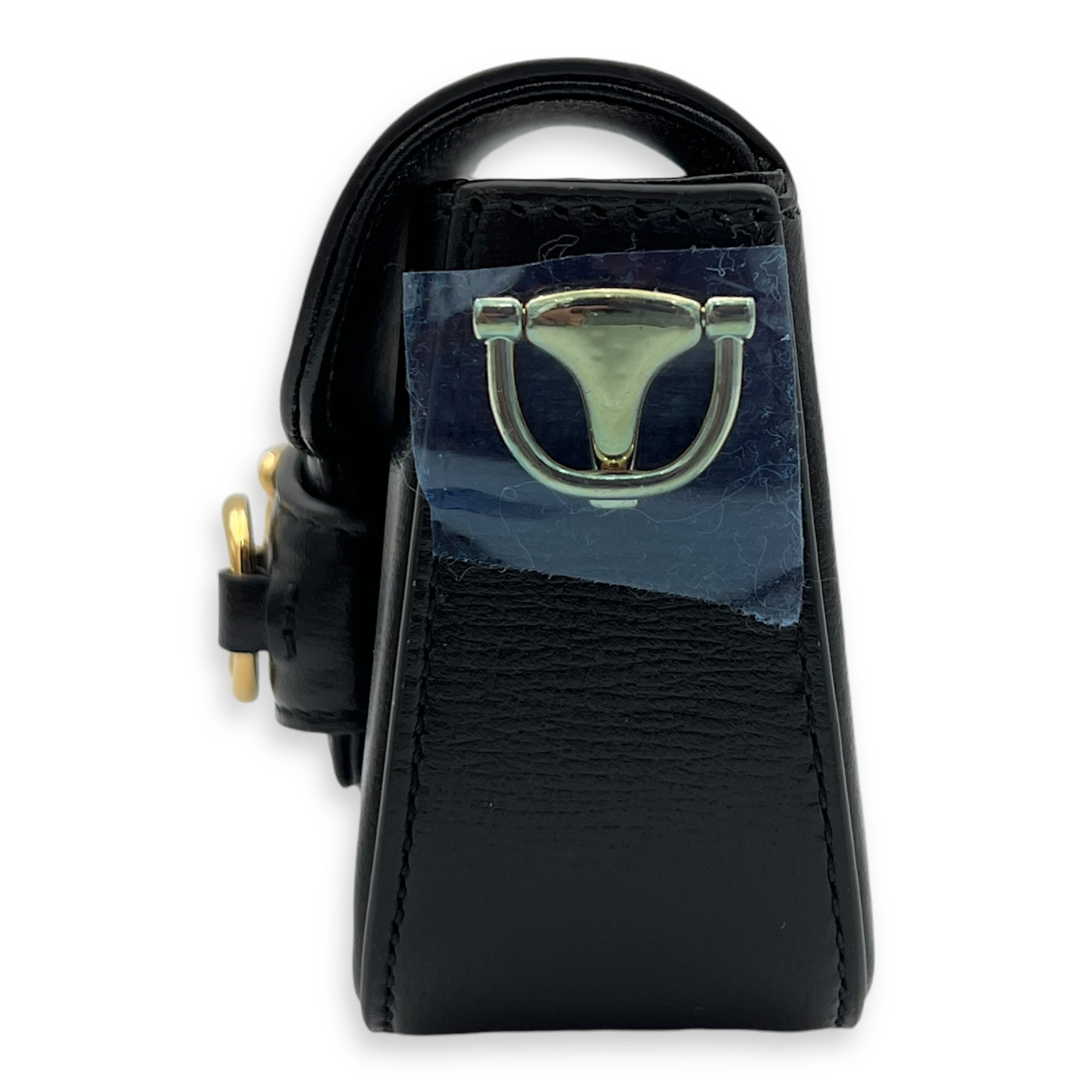 Gucci Horsebit 1955 Crossbody Bag Super Mini Black in Calfskin, Gold hardware_4