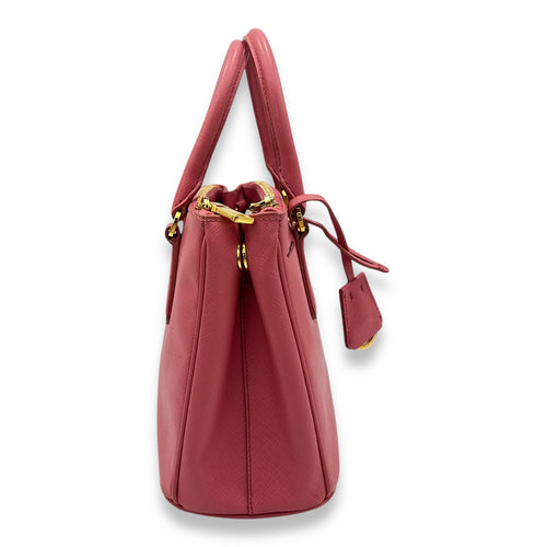 Prada Galleria Top Handle Bag Small Pink in Saffiano Leather, Gold hardware_3